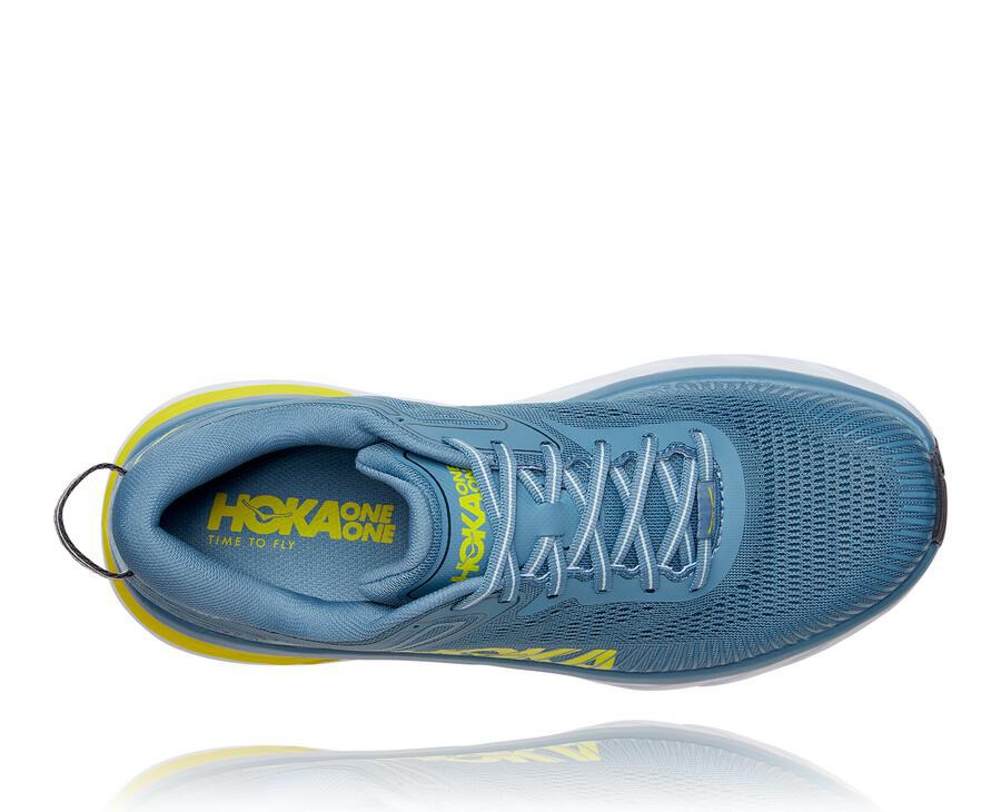 Hoka Australia One One Bondi 7 - Mens Running Shoes Blue - VMQWO-1298